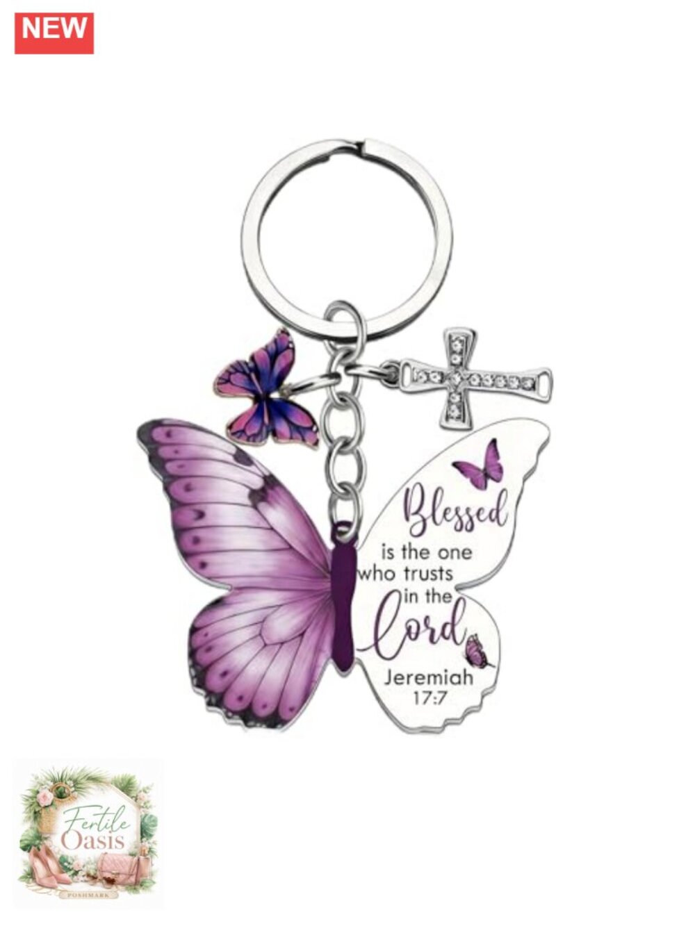 Butterfly Keychain Geometric Link Inspirational Tag Aesthetic Animal Charm